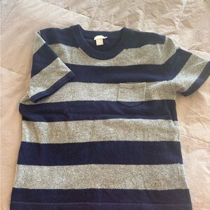 J. Crew WOMEN’s Short Sleeve Tee - Navy and Gray Stripes